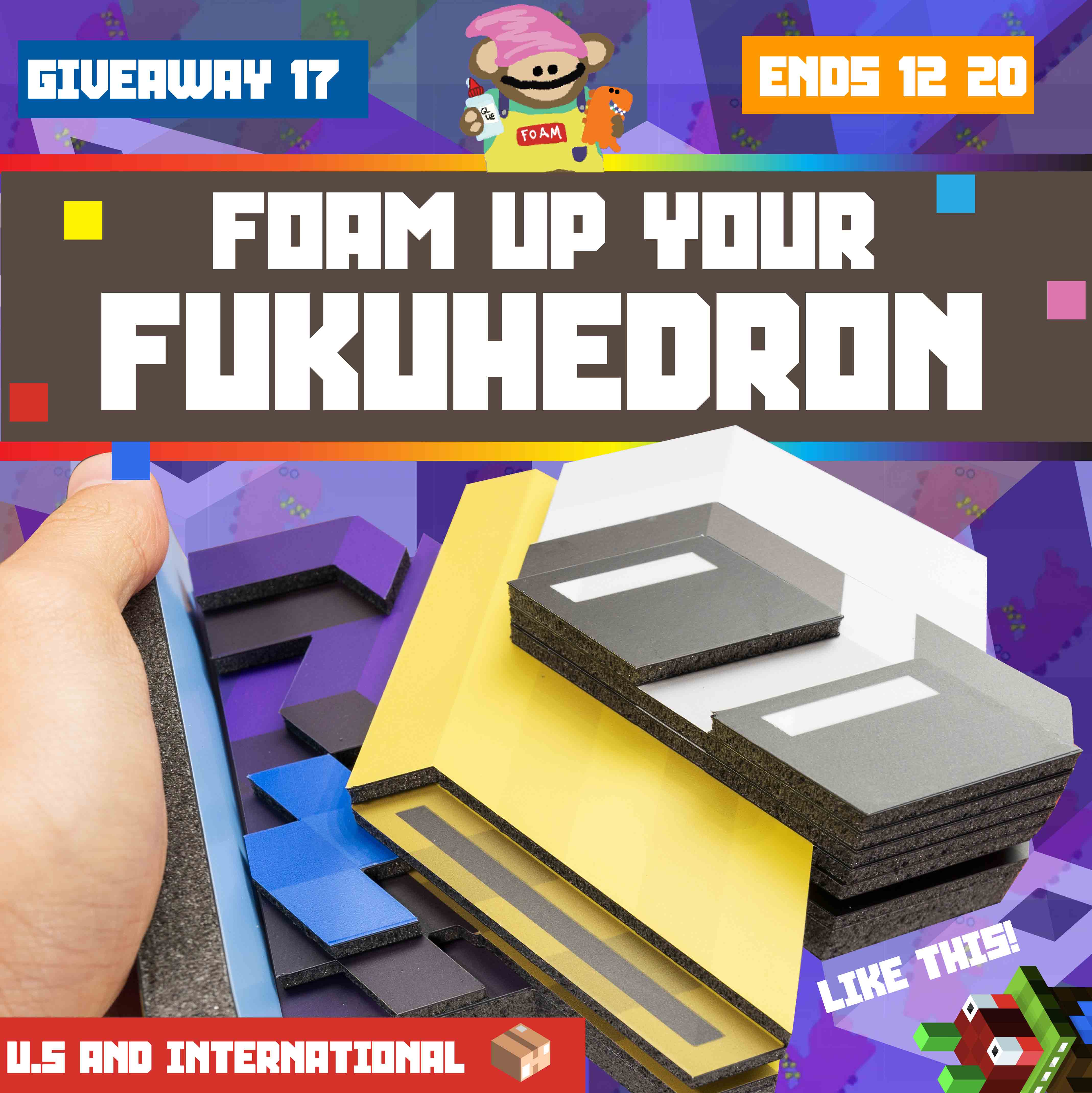 foami twitter giveaway 18 of custom made bitcoin fukuhedrons - nft foam physical for web3 