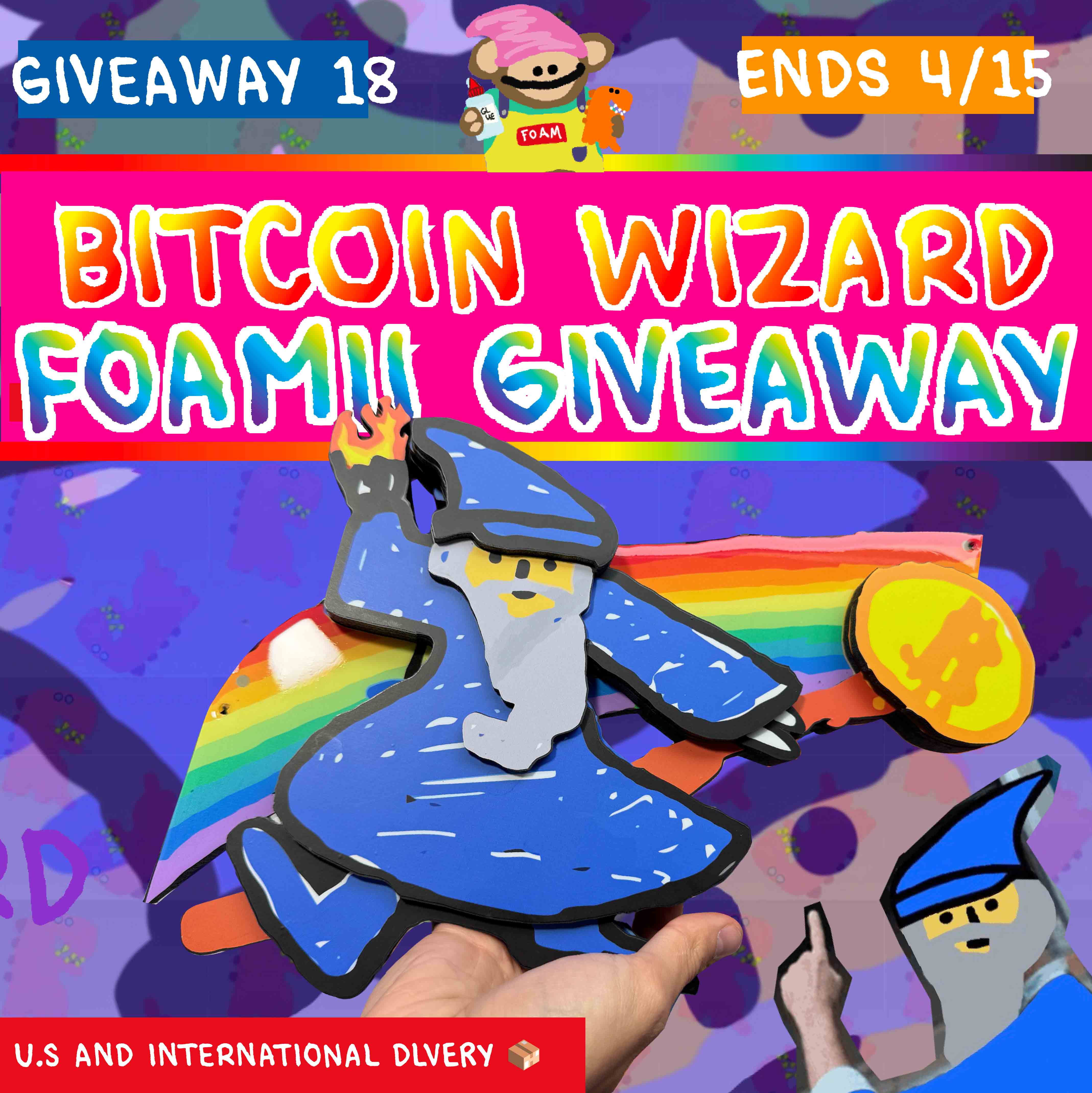foami twitter giveaway 19 of bitcoin wizards foamii - nft foam physical for web3