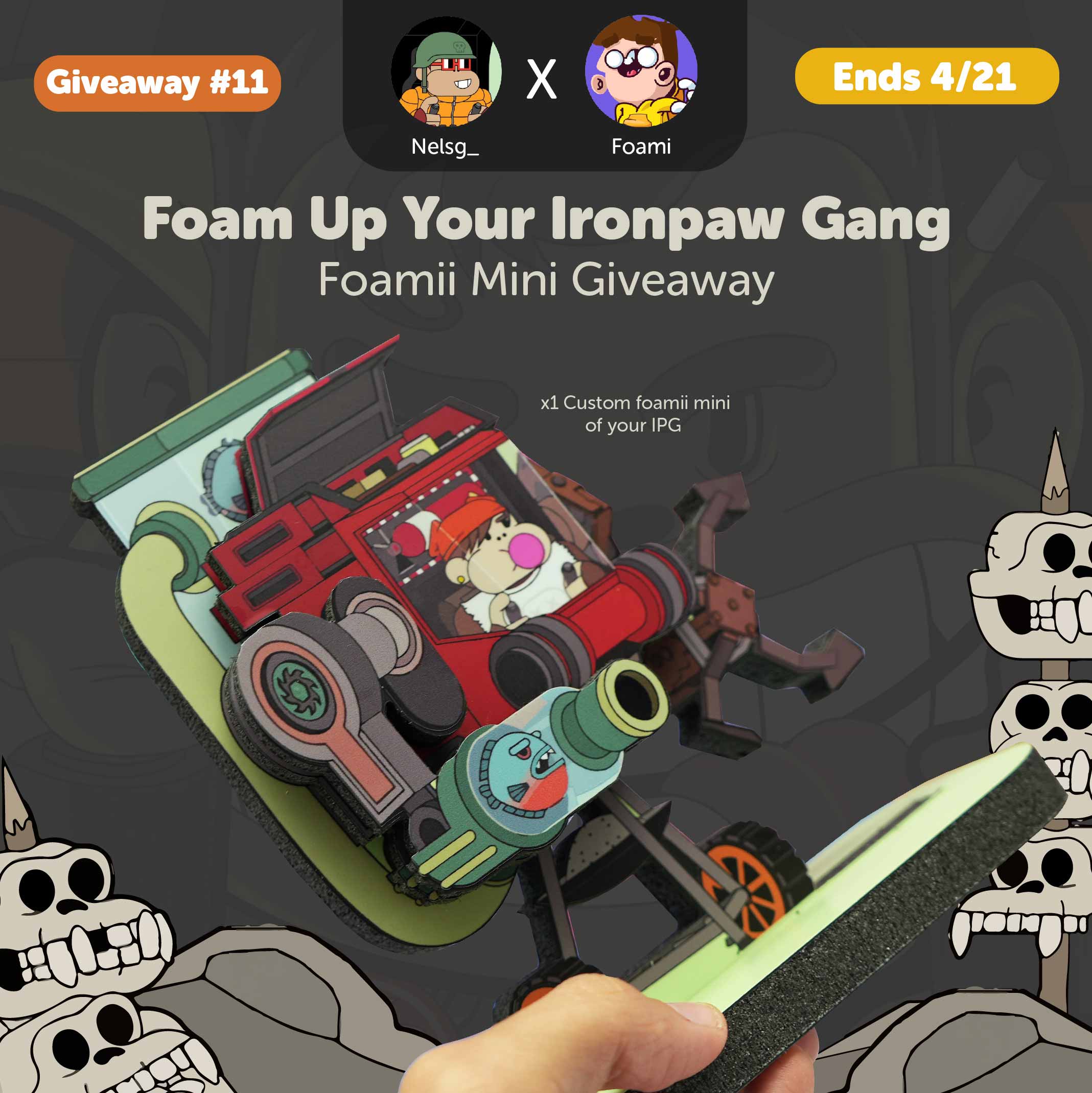 foami twitter giveaway 12 of Ironpaw Gang NFT - nft foam physicals for web3