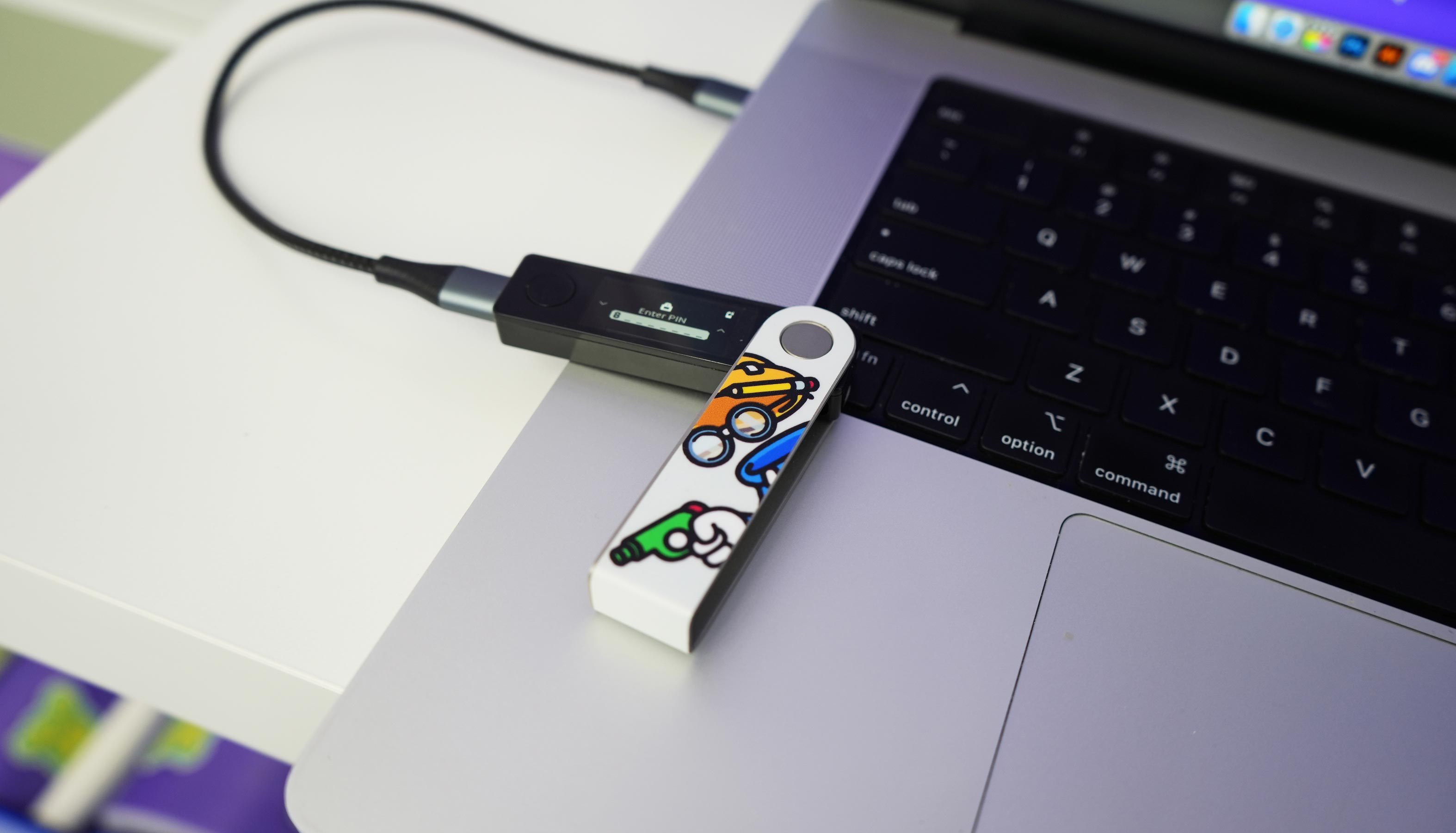 foami designed and printed cutom Ledger Nano S walletSkinz with Invisible Friends NFT